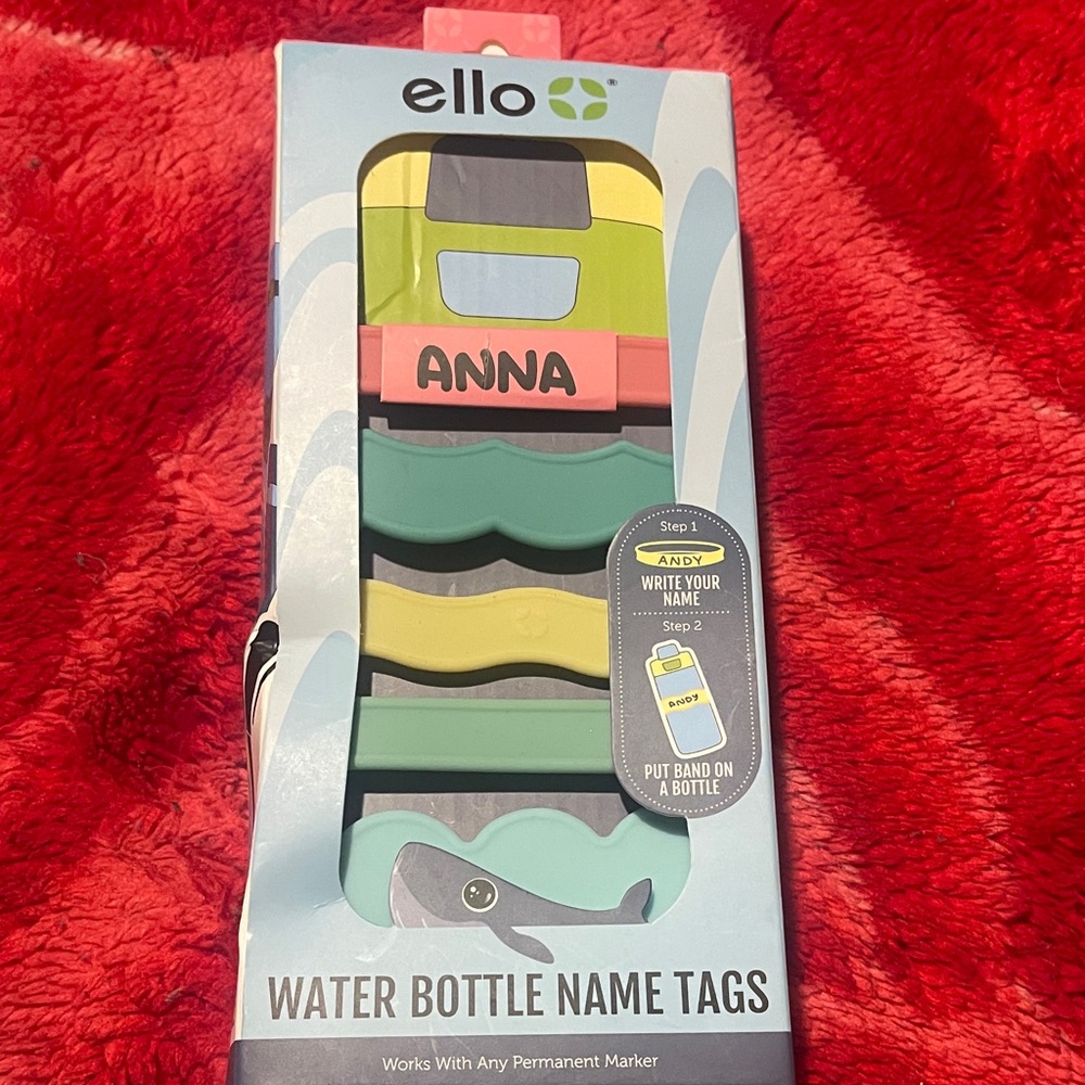 Ello Kids Water Bottle Name Tags - Green, Black, Yellow